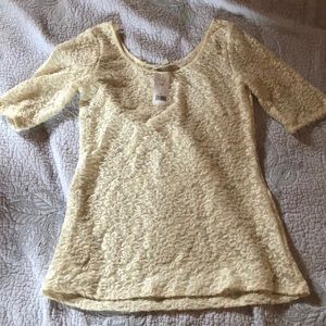 Sheer floral boatneck shirt